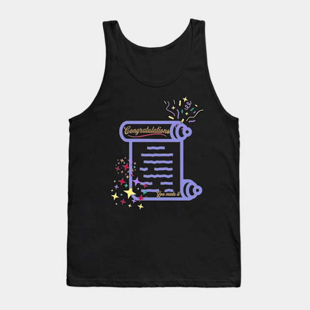 Congratulations, You Made It, Fireworks, Stars Tank Top by KoumlisArt